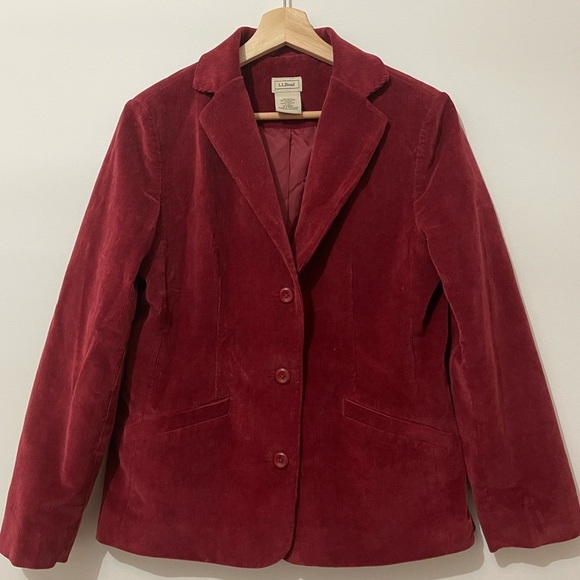 L.L. Bean Women’s Petites Corduroy Blazer Fall Red Size 6P - Picture 4 of 7